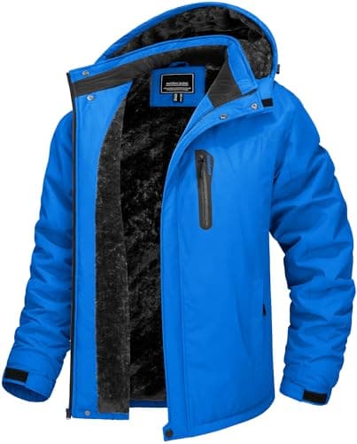 TACVASEN Men's Winter Warm Ski Snowboard Fleece Jacket Windproof Hooded