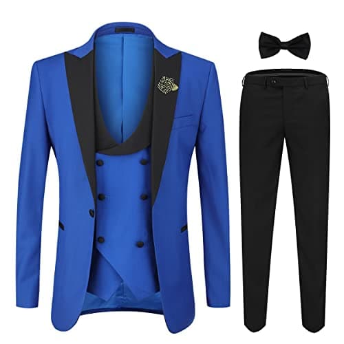 YFFUSHI Men's Slim Fit One-Button Prom Suit Set