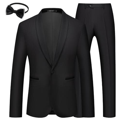 MAGE Mens Clashing Color Tuxedo Suit with Shawl Lapel Jacket and Pants