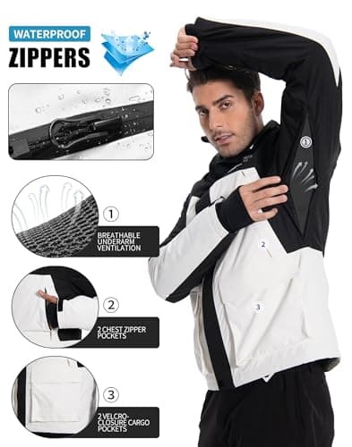 Pioneer Men's Waterproof Insulated Snowboard Jacket for Cold Weather Winter Skiing