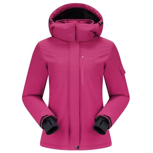 CAMEL CROWN Women's Waterproof Winter Ski Jacket+Fleece Hooded Coat