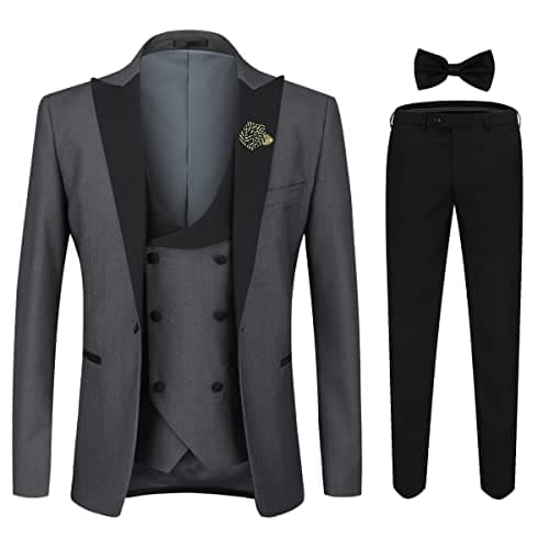 YFFUSHI Men's Slim Fit One-Button Prom Suit Set