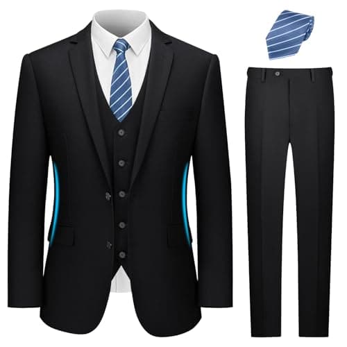 Men's Slim Fit 3-Piece Suit Set for Business and Wedding