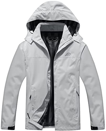 OTU Men's Lightweight Waterproof Hooded Rain Jacket for Hiking Travel
