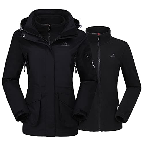 CAMEL CROWN Women's Waterproof 3-in-1 Ski Jacket Fleece Inner Winter Coat