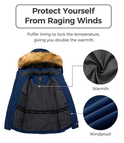 wantdo Women's Waterproof Ski Hooded Snow Coat for Winter Mountain Activities