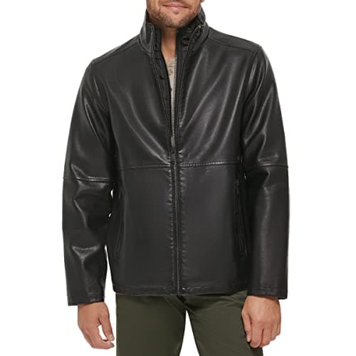 Men's Faux Leather Racer Jacket by DOCKERS