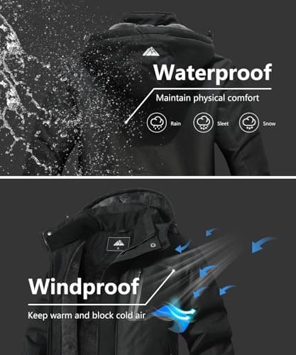 Men's Waterproof Winter Ski Jacket for Hiking