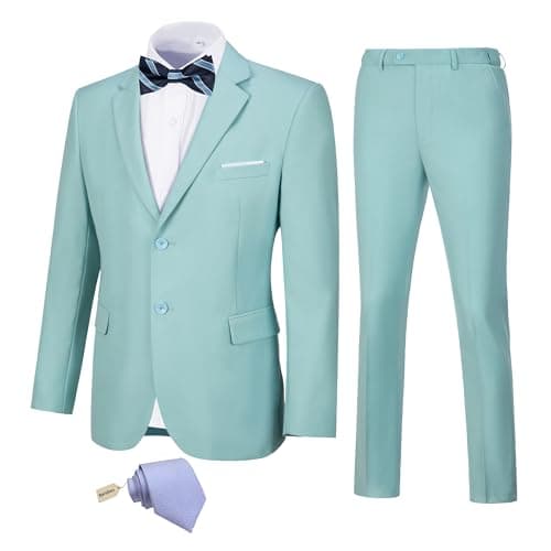 Slim Fit Suit Set for Men: Solid Color Jacket, Pants, and Tie