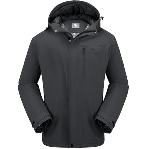 CAMEL CROWN Men's Waterproof Ski Jacket for Winter Hiking Rain Snow