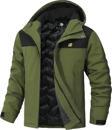 YYCABGTI Men's Warm Winter Ski Jacket Windproof & Waterproof Hickory Brown Snowboarding Coat
