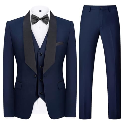 Rogers & Morris Men's 3 Piece Tuxedo Suit for Wedding & Prom