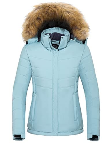 wantdo Women's Waterproof Ski Hooded Snow Coat for Winter Mountain Activities