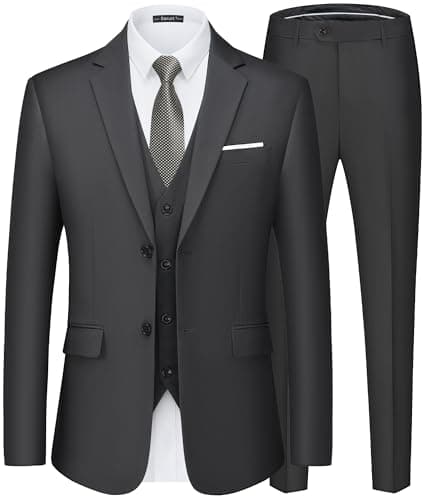Saruit Men'sSlim Fit Tuxedo Suit 3PC 2-Button Prom Wedding Party