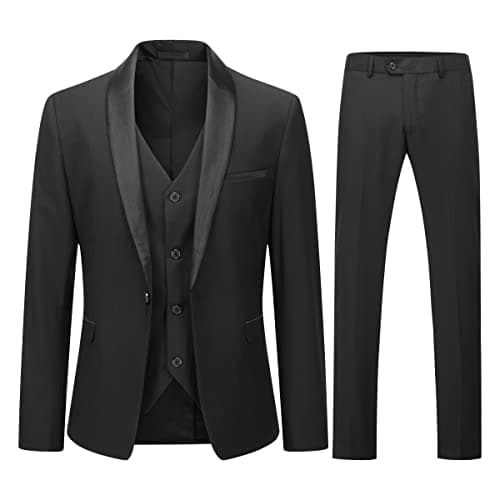 Boyland Men's Shawl Collar 1 Button Formal Suit for Wedding & Business