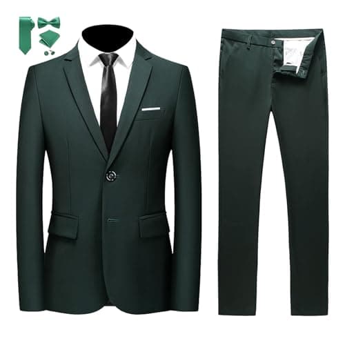 MOGU Men's Slim Fit Prom Tuxedo 2-Piece Suit (Jacket + Pants)