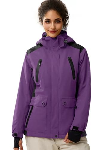 Women's Waterproof Ski Snow Jacket with Fleece Lining