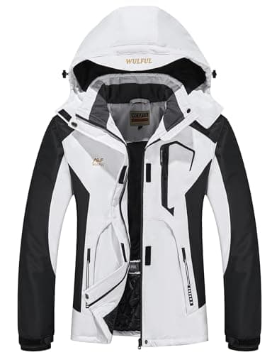 Women's Waterproof Winter Ski Jacket with Detachable Hood
