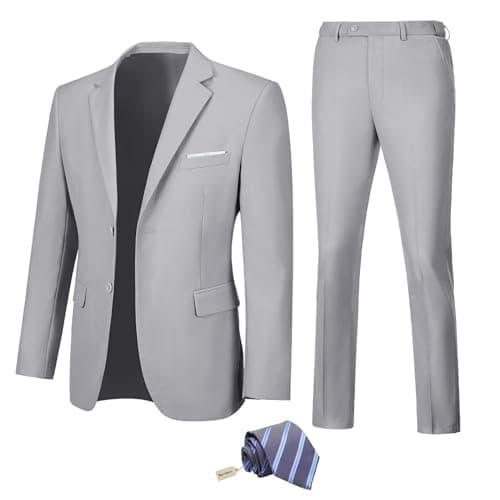 Fesenbo Men's Slim Fit 2-Piece Business Suit Blazer and Pants for Prom and Weddings