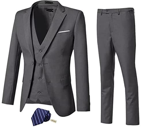 Slim Fit 3-Piece Men's Business Suit for Wedding, Prom, and Business Events