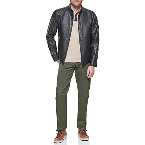Men's Faux Leather Racer Jacket by DOCKERS