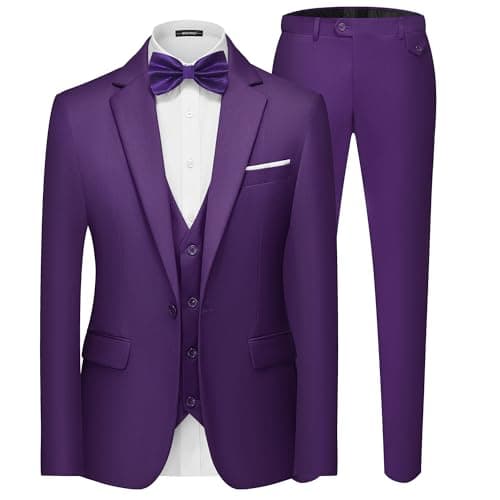 MAGE MALE Men's 3-Piece Slim Fit Suit Set: Elegant Blazer, Vest, and Pants