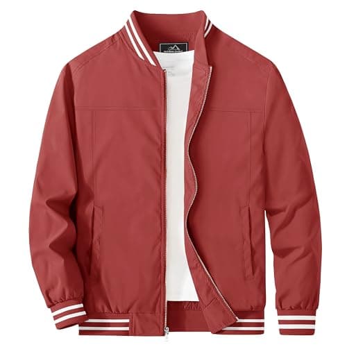 MAGCOMSEN Men's Lightweight Bomber Jacket Zip-Up Windbreaker