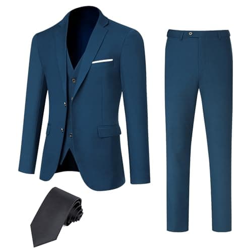 TweedLad DEETRUST Men's Slim Fit 3-Piece Suit Set