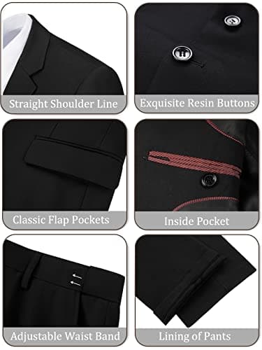 Slim Fit Suit Set for Men: Solid Color Jacket, Pants, and Tie