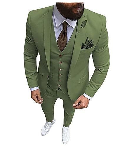 Solove-Suit Men's 3-Piece Regular Fit One-Button Formal Suit for Wedding