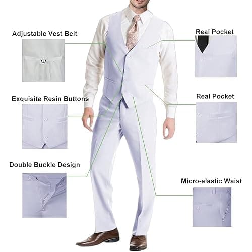 Lynerun Men's Slim Fit Suit Set for Formal Occasions