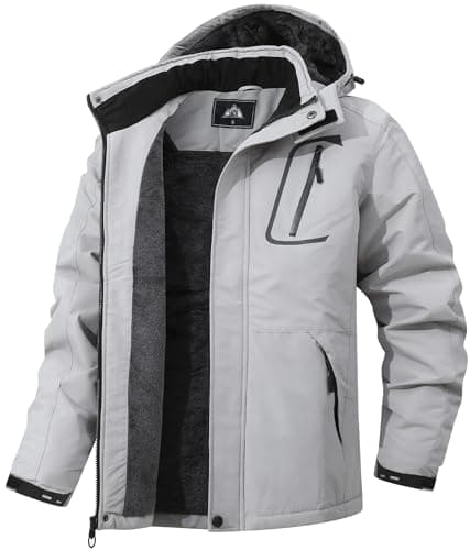 Men's Winter Mountain Coat with Fleece Lining and Hood
