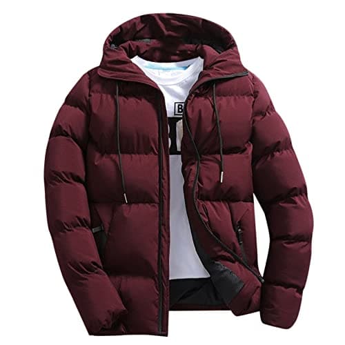 Men's Big and Tall Cotton Hooded Puffer JacketOutdoor Winter Warm Casual