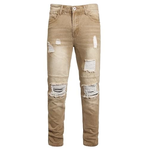 Slim Fit Men's Ripped Stretch Jeans