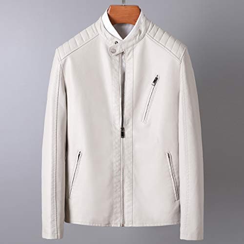 Men's Slim Fit Faux Leather Motorcycle Jacket