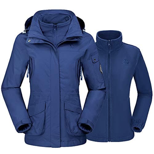 CAMEL CROWN Women's Waterproof 3-in-1 Ski Jacket Fleece Inner Winter Coat