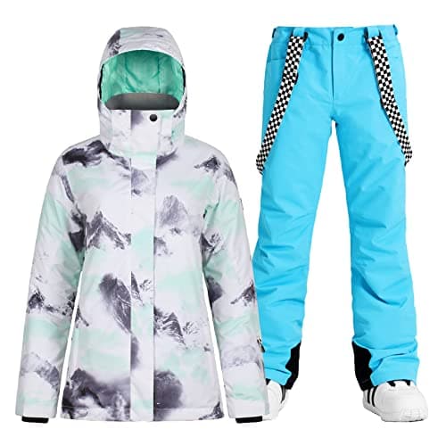 IMPHUT Women's Ski Jacket & Pants Snowsuit Insulated Warm Waterproof Windproof