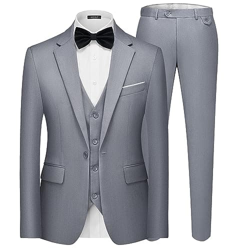 MAGE MALE Men's 3-Piece Slim Fit Suit Set: Elegant Blazer, Vest, and Pants