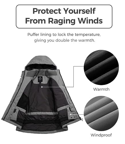 wantdo Women's Warm Waterproof Snowboarding Jacket Windproof Insulated Parka