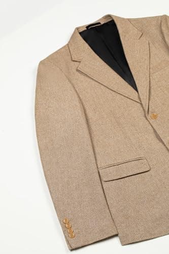 Tuikayoo Mens Formal Tweed Wool 3 Piece Slim Fit Suit Prom Tuxedo Groomsmen