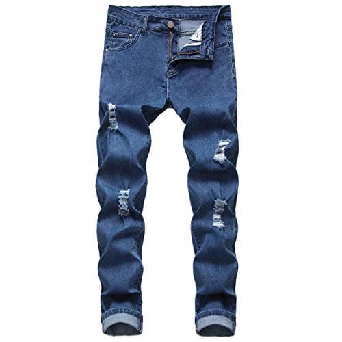RANMCC Men's Slim Fit Ripped Jeans