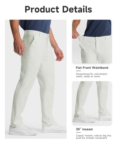 SNOWTEN Mens Classic Fit Golf and Casual Pants with Pockets