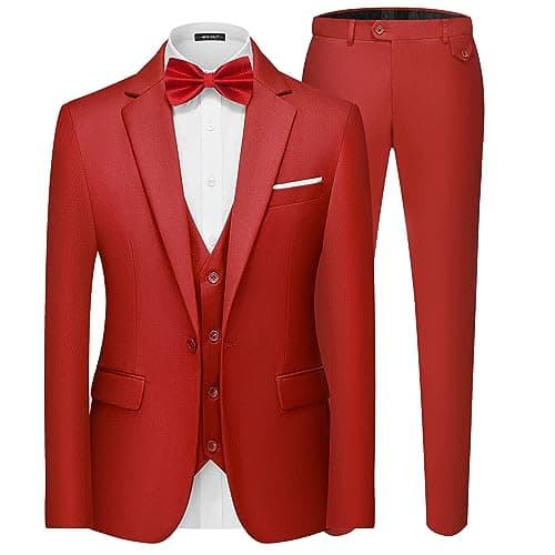 MAGE MALE Men's 3-Piece Slim Fit Suit Set: Elegant Blazer, Vest, and Pants