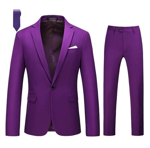 Mogu Men's Slim Fit 2-Piece Tuxedo Suit for Weddings and Formal Events