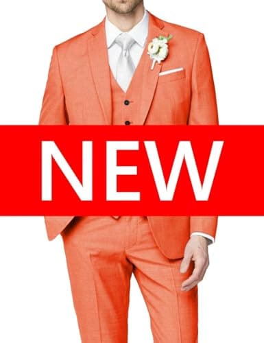 HUUTOE Men's Slim Fit Wedding Groomsmen Tuxedo Set Blazer Jacket Pants
