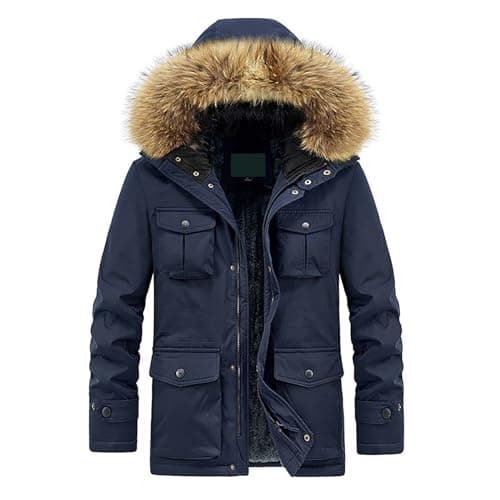 Plus Size Mens Winter Parka Coat Black Wool Trench Ski Jacket Stocking Stuffers