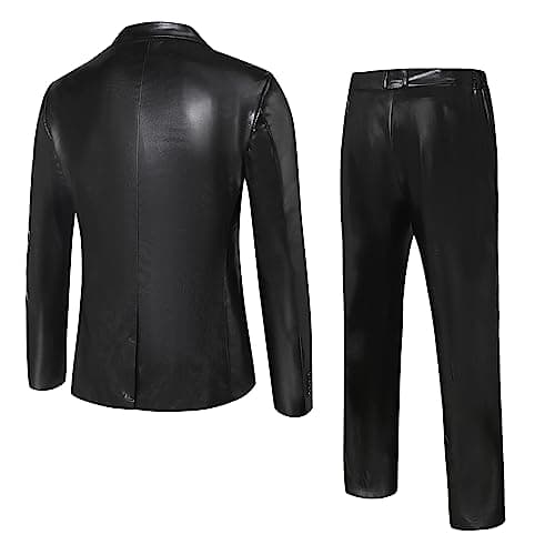 WULFUL Men's 70s Disco Outfit Sequin Jacket & Pants for Halloween Party