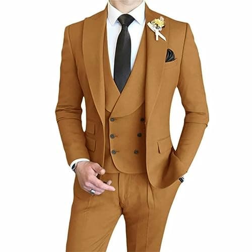 AufewB Men's Elegant Solid One-Button Slim Fit Party Suit Set