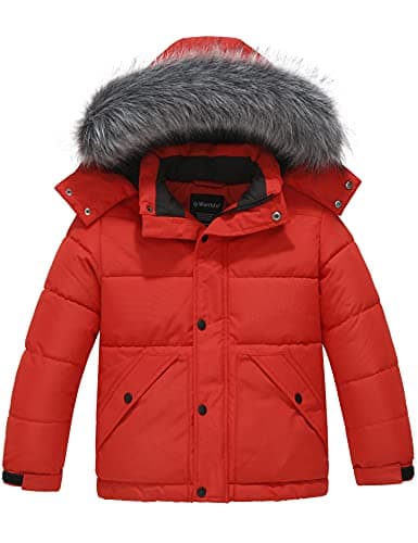 Wantdo Boys' Winter Waterproof Puffer Coat - Warm Fleece Jacket