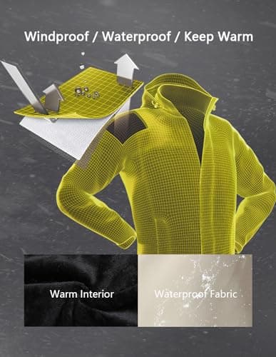 Men's Waterproof Ski Jacket - Warm Snow Coat for Hiking and Snowboarding